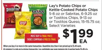 Food 4 Less Lay's potato chips or kettle-cooked potato chips offer