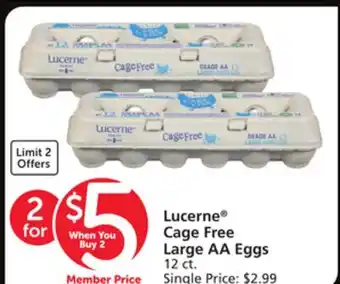 Albertsons Lucerne cage free large aa eggs offer