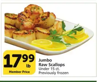 Albertsons Jumbo raw scallops offer