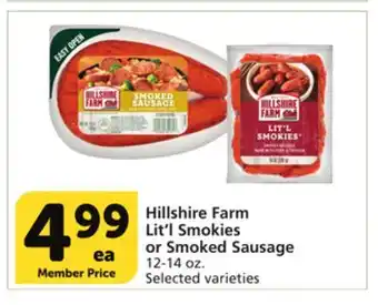 Vons Hillshire farm lit'l smokies or smoked sausage offer
