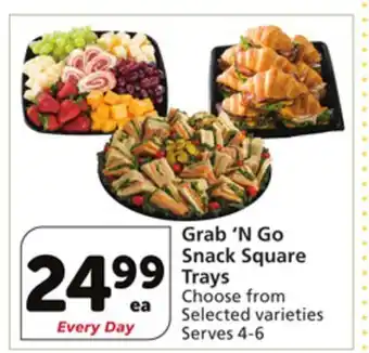 Vons Grab'n go snack square trays offer