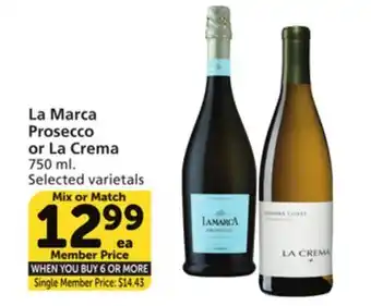 Vons La marca prosecco or la crema offer