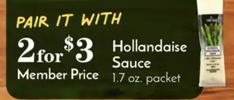 Pavilions Hollandaise sauce offer