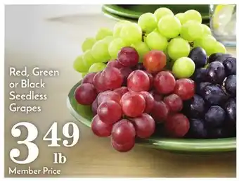 Pavilions Red, green or black seedless grapes offer