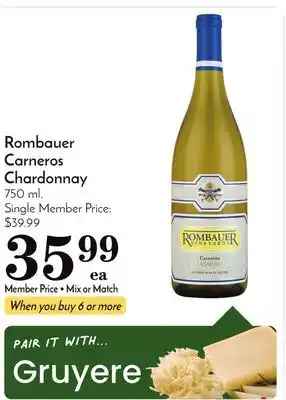 Pavilions Rombauer carneros chardonnay offer