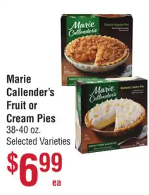 Smart & Final Marie callender's fruit or cream pies offer