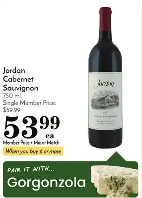 Pavilions Jordan cabernet sauvignon offer