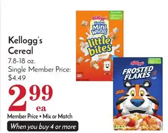 Pavilions Kellogg's cereal offer