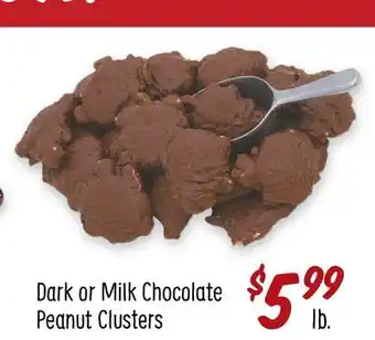 Sprouts Farmers Market Dark or milk chocolate peanut clusters offer