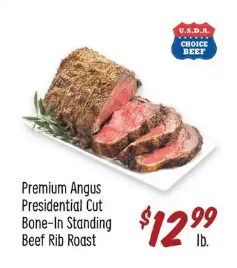 Sprouts Farmers Market Premium angus presidential cut bone-in standing beef rib roast offer