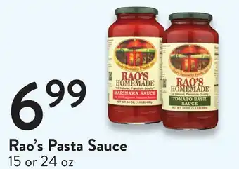 Fresh Thyme Rao's pasta sauce offer