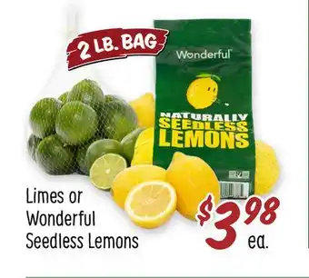 Sprouts Farmers Market Limes or wonderful seedless lemons offer