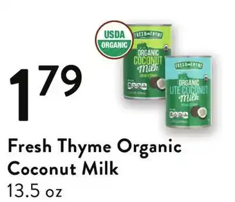 Fresh Thyme Fresh thyme organic coconut milk offer
