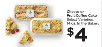 Food 4 Less Cheese or fruit coffee cake offer