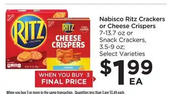 Food 4 Less Nabisco ritz crackers or cheese crispers offer