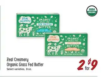 Sprouts Farmers Market Zeal creamery organic grass fed butter offer