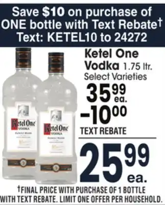 Jewel-Osco Ketel one vodka offer