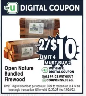 Jewel-Osco Open nature bundled firewood offer