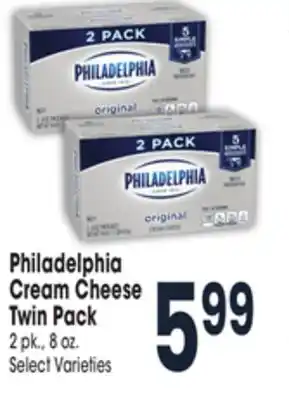 Jewel-Osco Philadelphia cream cheese twin pack offer