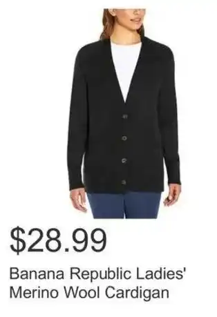 Costco Banana Republic Ladies' Merino Wool Cardigan offer