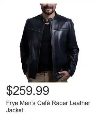 Costco Frye Men's Café Racer Leather Jacket offer