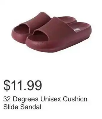 Costco 32 Degrees Unisex Cushion Slide Sandal offer