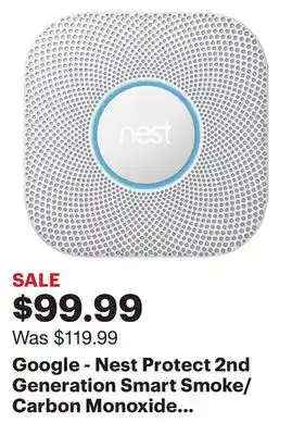 Best Buy Google - nest protect 2nd generation smart smoke/carbon monoxide wired alarm - white offer
