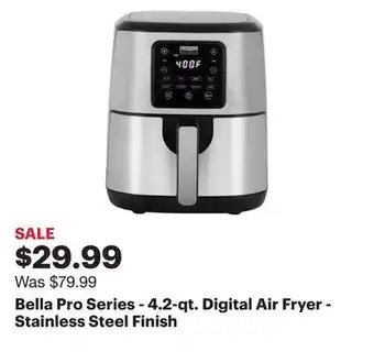Best Buy Bella pro series - 4.2-qt. digital air fryer - stainless steel finish offer