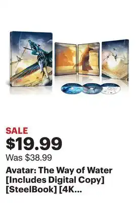 Best Buy Avatar: the way of water [includes digital copy] [steelbook] [4k ultra hd blu-ray/blu-ray] [2023] offer