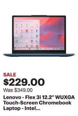 Best Buy Lenovo - flex 3i 12.2 wuxga touch-screen chromebook laptop - intel n100 with 4gb memory - 64gb emmc - abyss blue offer