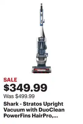 Best Buy Shark - stratos upright vacuum with duoclean powerfins hairpro, self-cleaning brushroll, odor neutralizer technology - navy offer