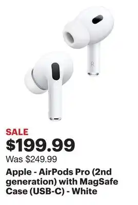 Best Buy Apple - airpods pro (2nd generation) with magsafe case (usb‑c) - white offer
