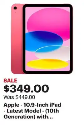 Best Buy Apple - 10.9-inch ipad - latest model - (10th generation) with wi-fi - 64gb - pink offer