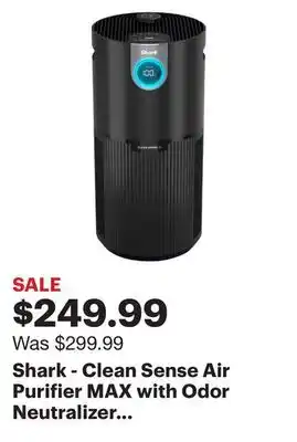 Best Buy Shark - clean sense air purifier max with odor neutralizer technology, 1200-sq. ft, hepa filter - black offer