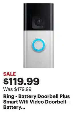 Best Buy Ring - battery doorbell plus smart wifi video doorbell – battery operated with head-to-toe view - satin nickel offer