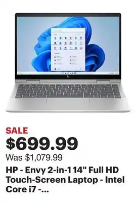 Best Buy Hp - envy 2-in-1 14 full hd touch-screen laptop - intel core i7 - 16gb memory - 1tb ssd - natural silver offer