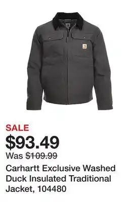 Tractor Supply Company Carhartt exclusive washed duck insulated traditional jacket, 104480 offer
