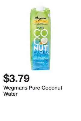 Wegmans Wegmans pure coconut water offer
