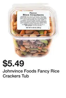Wegmans Johnvince foods fancy rice crackers tub offer