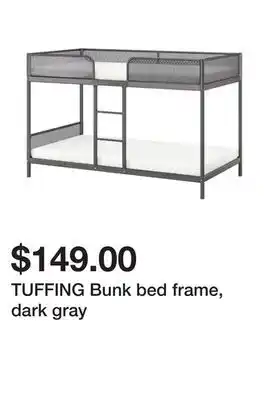 Ikea Tuffing bunk bed frame, dark gray offer