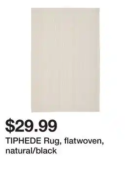 Ikea Tiphede rug, flatwoven, natural/black offer