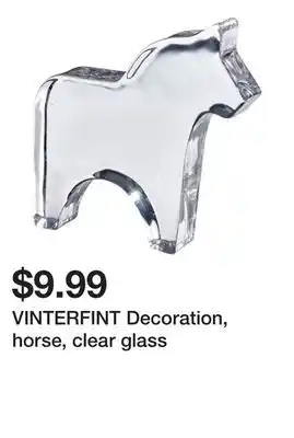 Ikea Vinterfint decoration, horse, clear glass offer