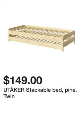 Ikea Utåker stackable bed, pine, twin offer