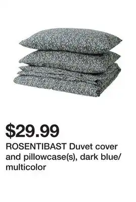 Ikea Rosentibast duvet cover and pillowcase(s), dark blue/multicolor offer