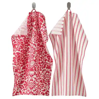 Ikea Vinterfint Dish towel, mixed patterns red/white, 20x28 offer