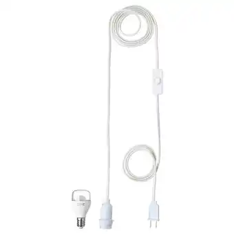 Ikea StrÅla Cord set with led bulb, white, 157 offer