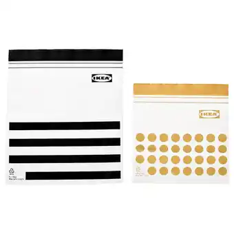 Ikea Istad resealable bag, patterned/black yellow, 34/14 oz offer