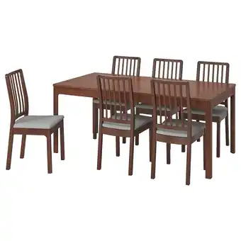 Ikea Ekedalen / ekedalen table and 6 chairs, brown/orrsta light gray, 70 7/8/94 1/2 offer