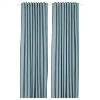 Ikea Tibast curtains, 1 pair, blue, 57x98 offer