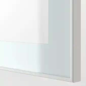 Ikea Bestå shelf unit with glass door, walnut effect light gray glassvik/white/light green clear glass, 23 5/8x16 1/2x15 offer